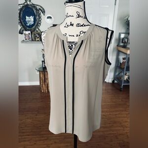 NWT Calvin Klein Beige Sleeveless Blouse